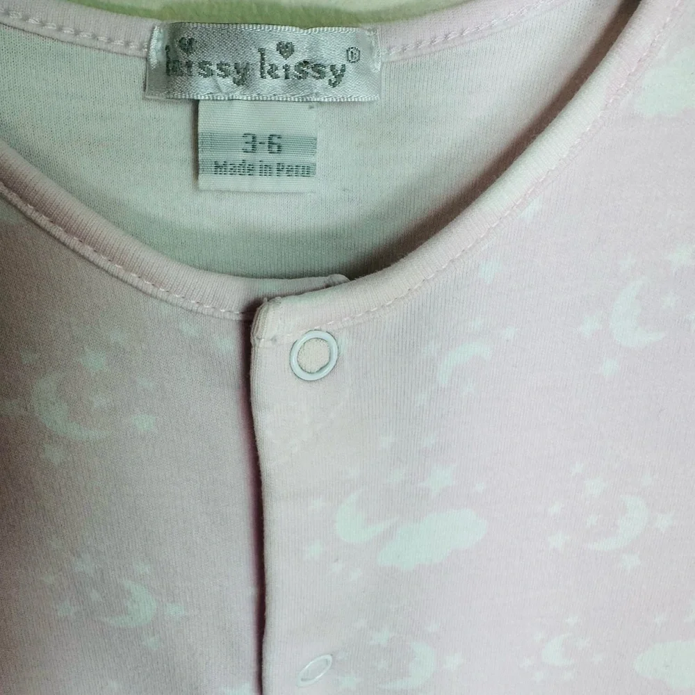 Kissy Kissy White Moons Footie size 3-6M